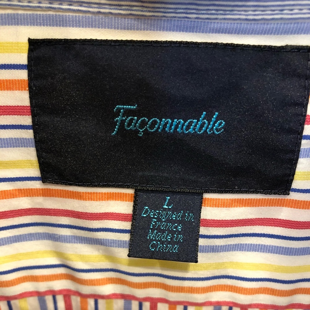 Facconable Multicolor Striped Button Down Shirt - image 3